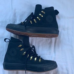 Black Leather Waterproof Converse